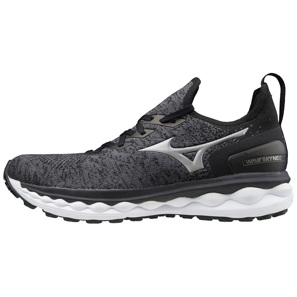 Zapatillas Running Mizuno Wave Sky Neo Hombre Gris Oscuro/Plateadas/Negras Ofertas RVQN-39016